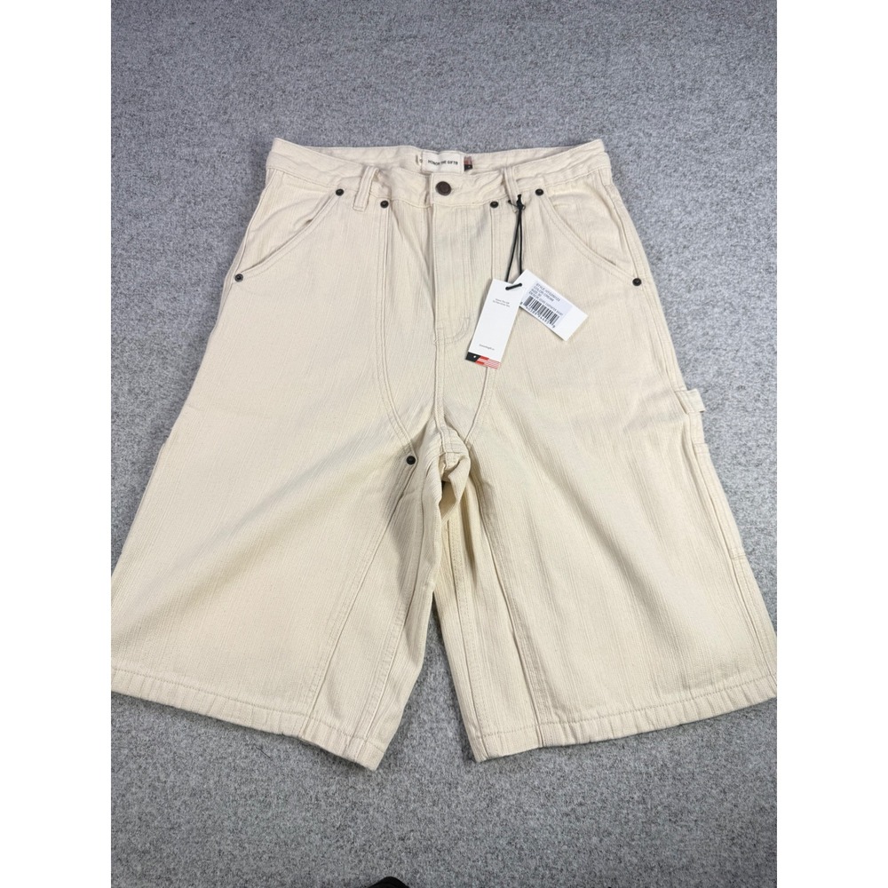 Honor The Gift Gears Carpenter Shorts Cream Mens 30 HTG250123 Textured Workwear